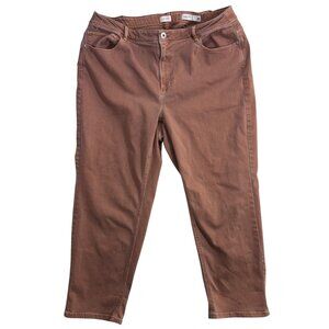 J.Jill Denim 18 High-Rise Cropped Jeans Terracotta Dusty Rose Modern Fit Office